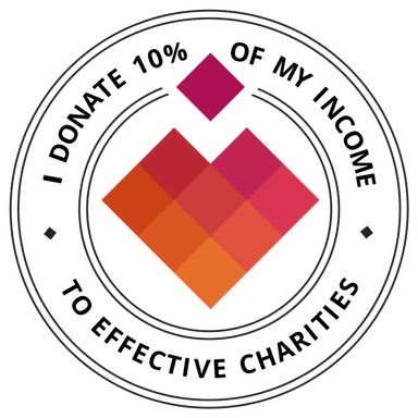 I've pledged to donate at least 10 percent of my income to effective charities I've pledged to donate at least 10 percent of my income to effective charities